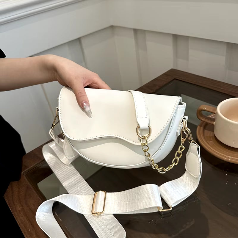 Fashion Double Straps Shoulder Bag, Casual Solid PU Leather Versatile Crossbody Bags for Women Festival Gift