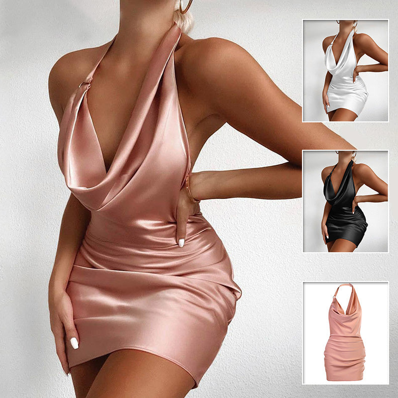 Satin Sizzle: The "I Can't Dance Without Tripping" Summer Mini Dress!