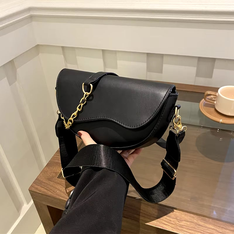 Fashion Double Straps Shoulder Bag, Casual Solid PU Leather Versatile Crossbody Bags for Women Festival Gift