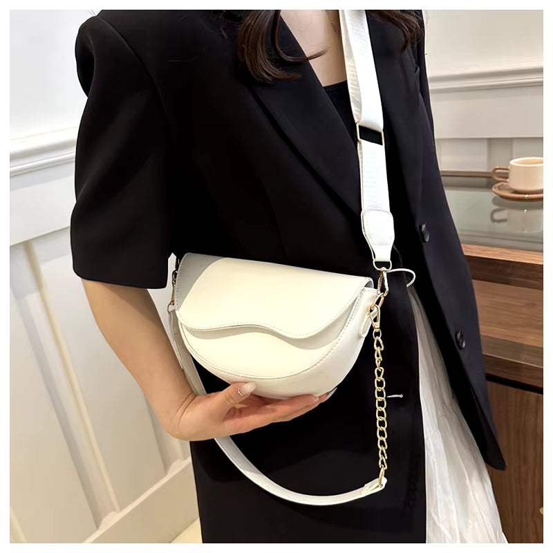 Fashion Double Straps Shoulder Bag, Casual Solid PU Leather Versatile Crossbody Bags for Women Festival Gift