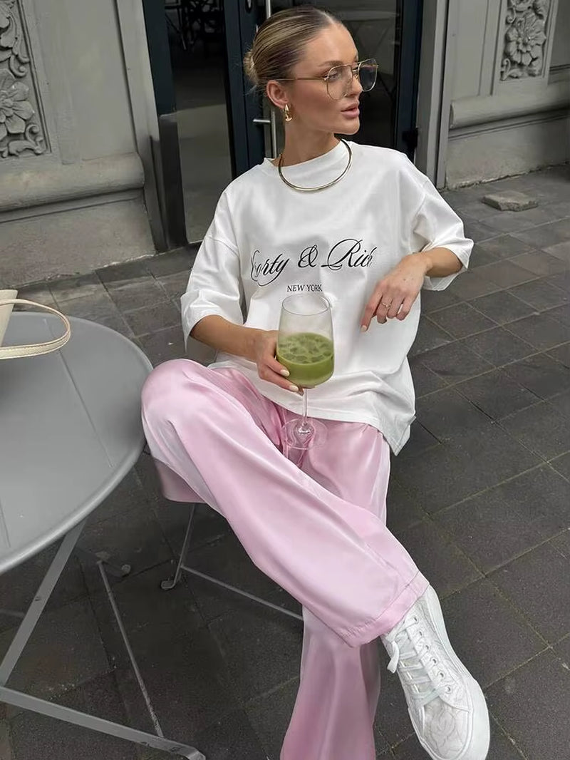 Autumn Fashion Long Straight Pants Women Fashion Solid High Waist Lace-Up Trouser Female High Street Long Pants Ladies