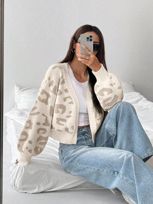 Flirla Women Casual Loose Knitted Cardigan, Minimalist Design Fall Winter Cloth for Women