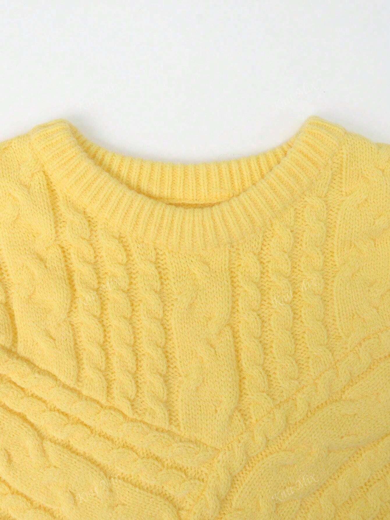 Autumn Winter Knit Sweater Thick French Style Loose Pullover Long Sleeve round Neck Jumper Back to School Fall Women Clothes Autumn Christmas New Year Chic (Pattern Random)