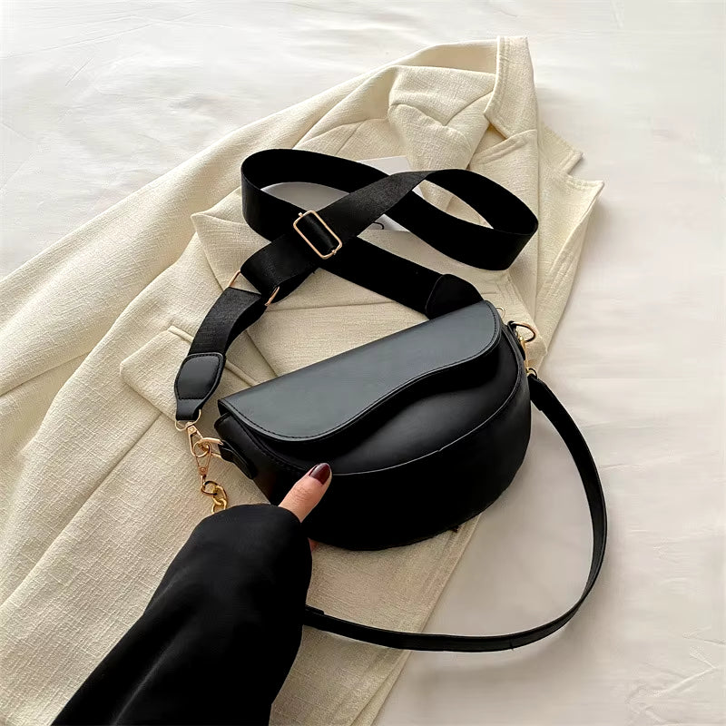 Fashion Double Straps Shoulder Bag, Casual Solid PU Leather Versatile Crossbody Bags for Women Festival Gift