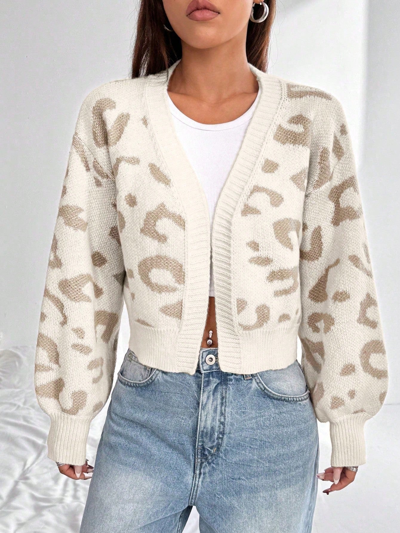 Flirla Women Casual Loose Knitted Cardigan, Minimalist Design Fall Winter Cloth for Women