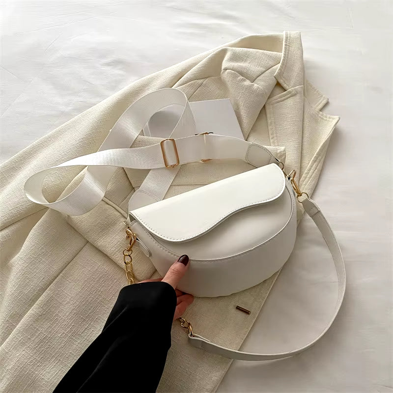 Fashion Double Straps Shoulder Bag, Casual Solid PU Leather Versatile Crossbody Bags for Women Festival Gift